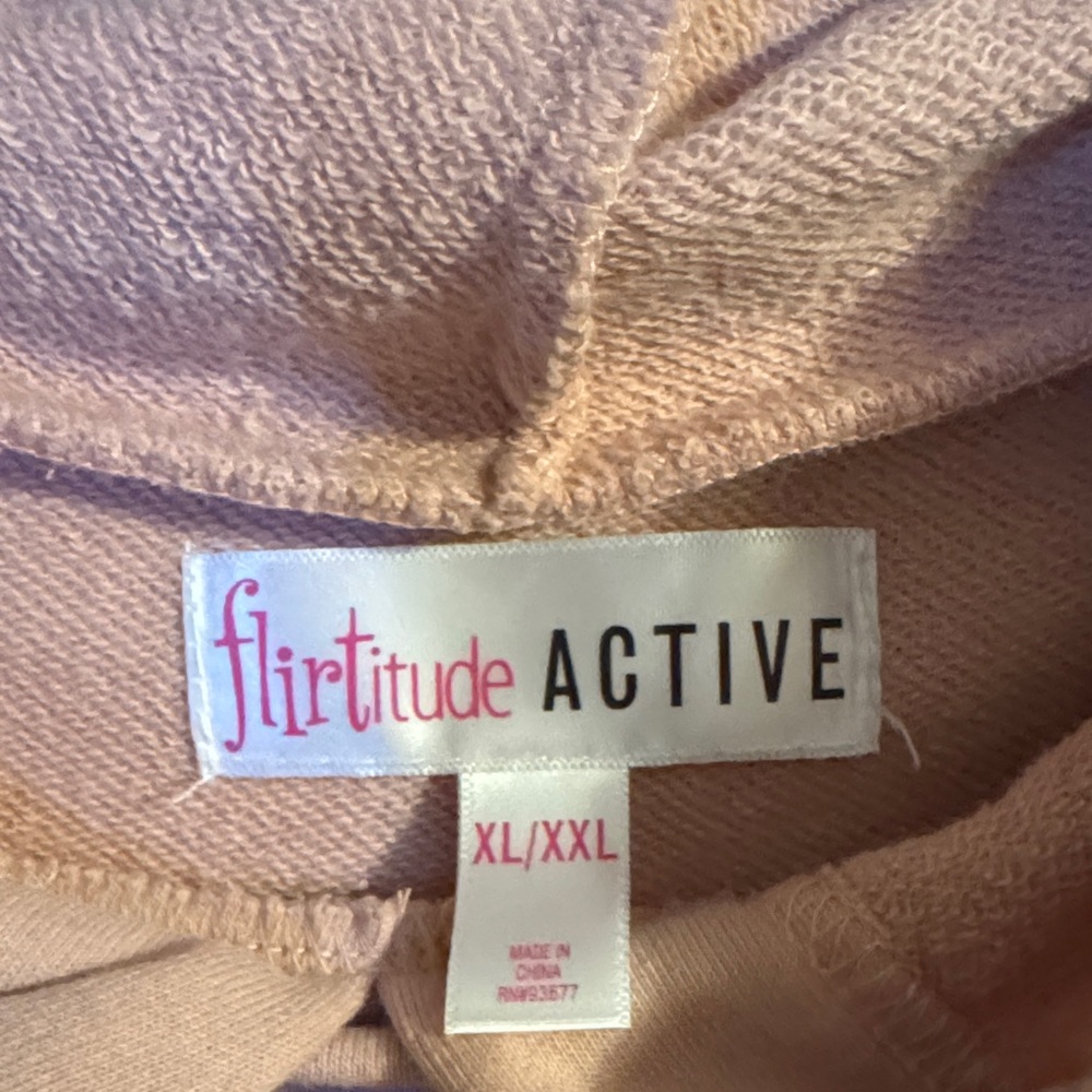 Flirtitude Blush Hoodie with Satin Ribbon Tie - Picture 2 of 3